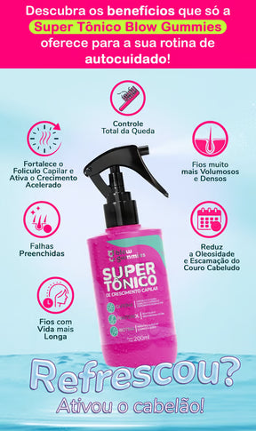 Blow Gummies 60 Dias Laranja+Super Tônico 240ml