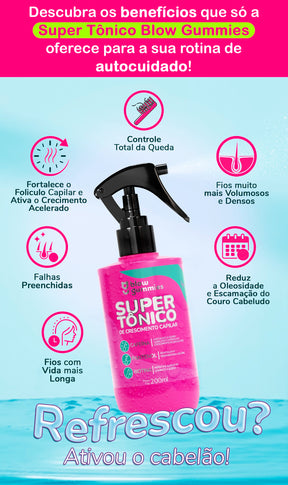 Blow Gummies 60 Dias Morango+Super Tônico 240ml